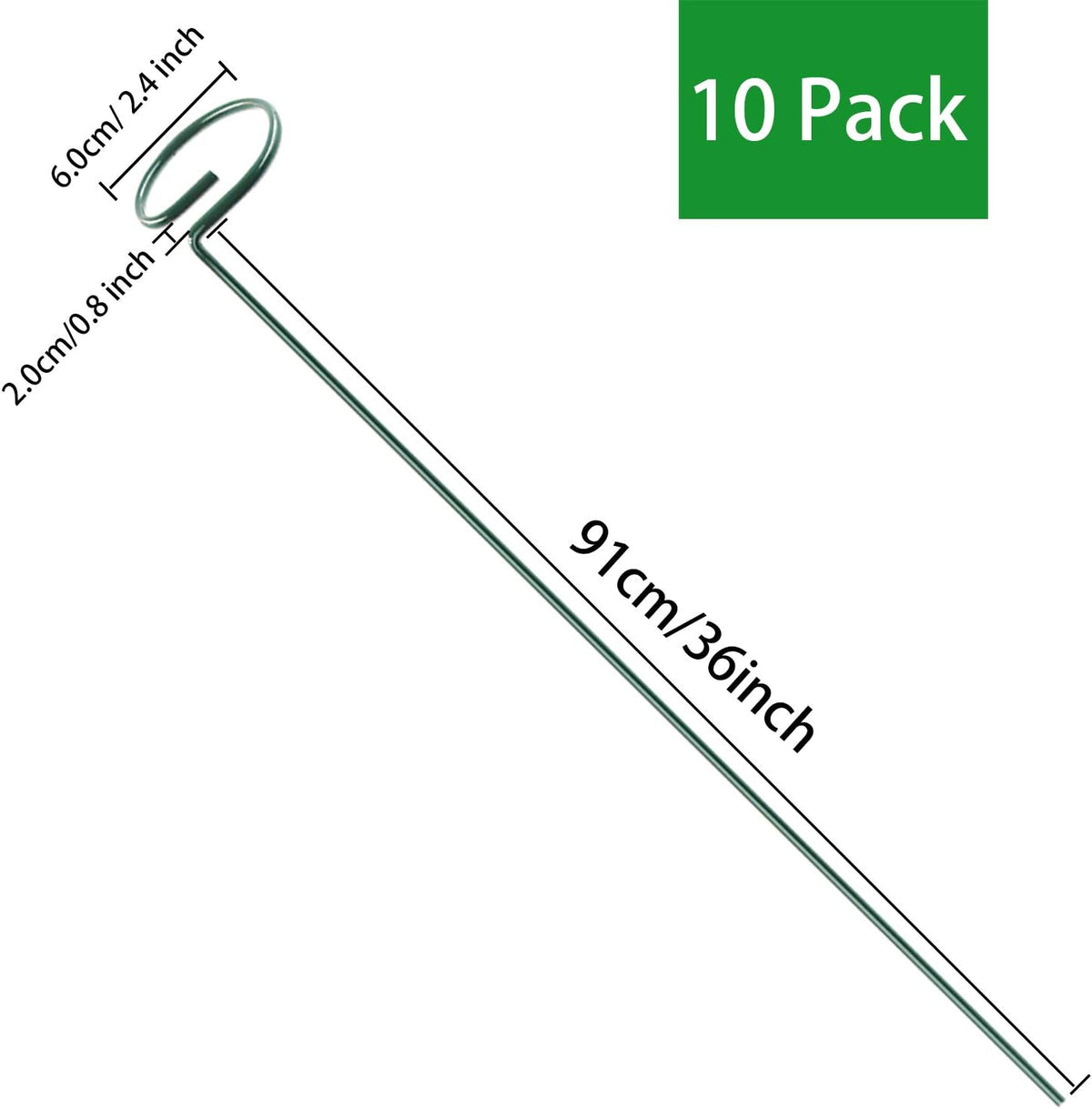 17 inch Plant Support Stakes, 4mm Thick Garden Single Stem Flower Support Stake Amaryllis Plant Cage Support Rings with 10 pcs Plant Clips for Tomato Orchid Lily Peony Rose Flower Stem-5 Pack