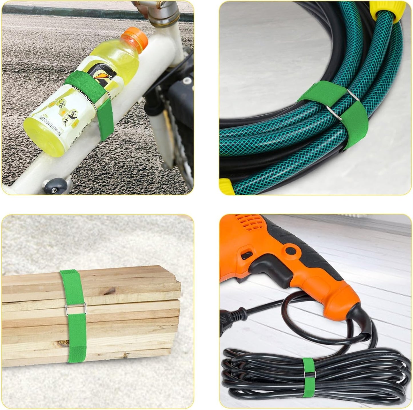 1"x32ft Hook and Loop Straps with 50 Metal Buckles, Adjustable Fastening Cable Straps, Cut-to-Length Cinch Strap, Reusable Nylon Securing Cord Ties for Organizer or Storage, 1 inch Wide, Black