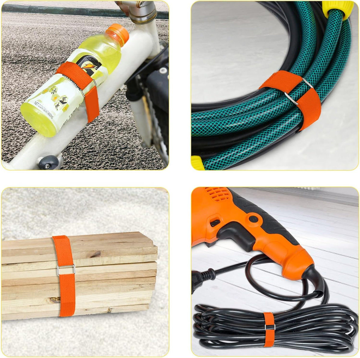 1"x32ft Hook and Loop Straps with 50 Metal Buckles, Adjustable Fastening Cable Straps, Cut-to-Length Cinch Strap, Reusable Nylon Securing Cord Ties for Organizer or Storage, 1 inch Wide, Black