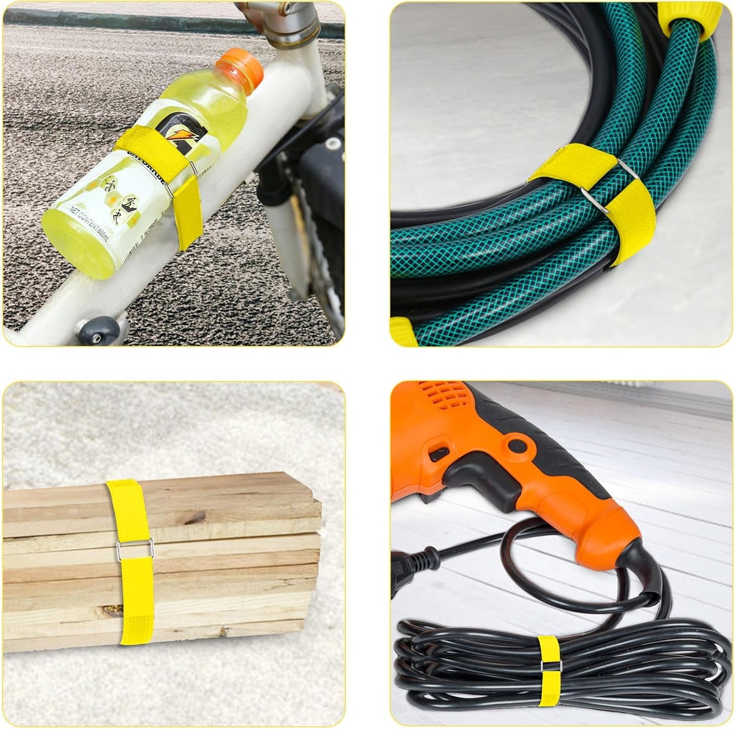 1"x32ft Hook and Loop Straps with 50 Metal Buckles, Adjustable Fastening Cable Straps, Cut-to-Length Cinch Strap, Reusable Nylon Securing Cord Ties for Organizer or Storage, 1 inch Wide, Black