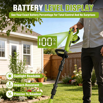 20V Cordless Tiller Cultivator, 360 RPM Electric Garden Tiller