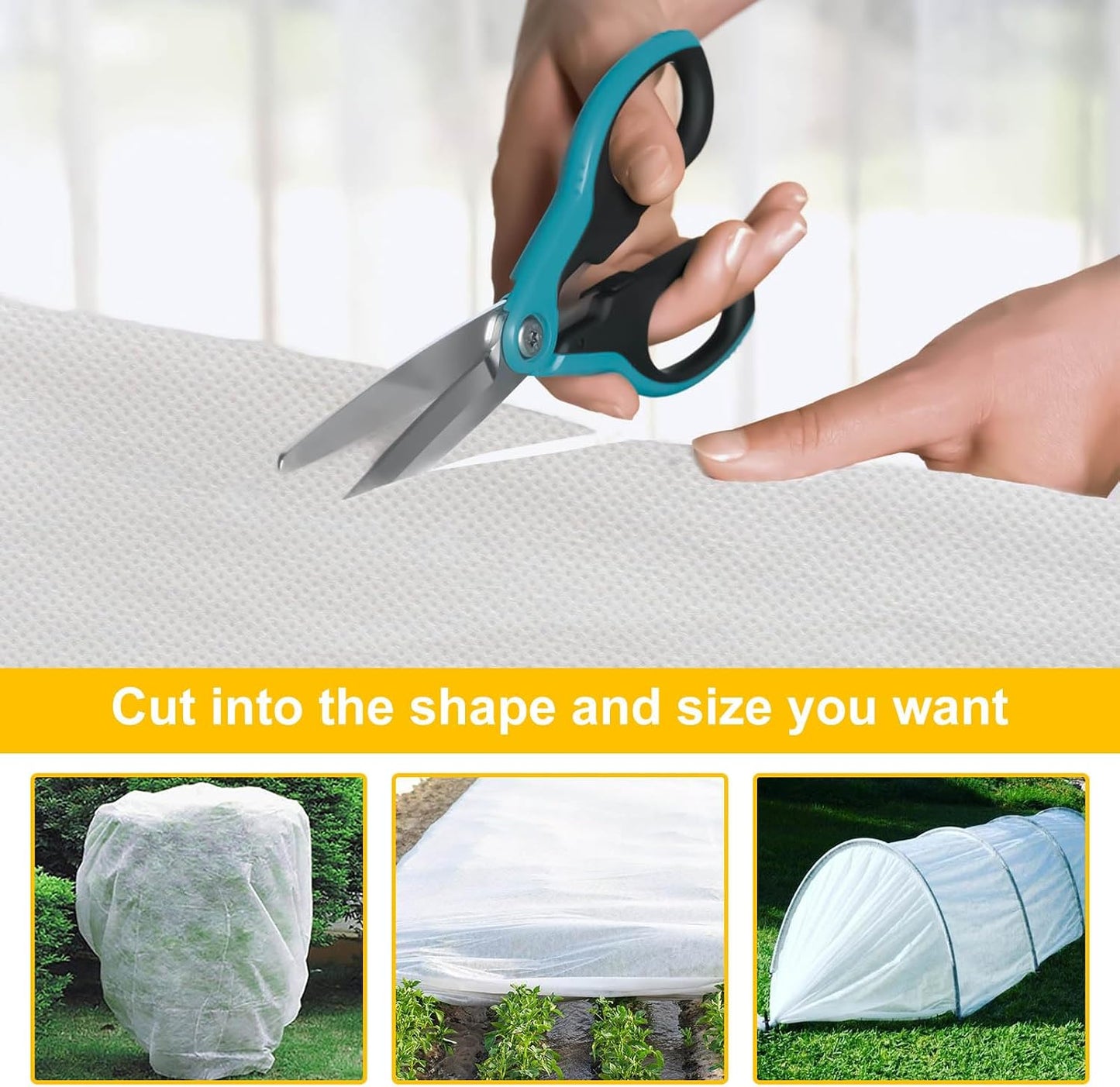 Plant Covers Freeze Protection with 20 Stainless Steel Clips, 10 x 29.5Ft Frost Cloth Plant Blankets Floating Row Cover for Outdoor Plants Raised Bed Greenhouse