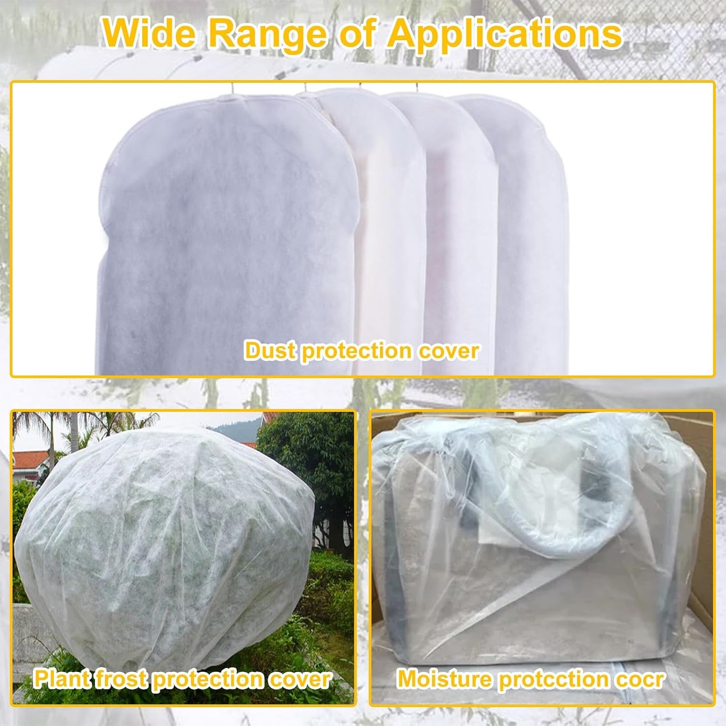 Plant Covers Freeze Protection with 20 Stainless Steel Clips, 10 x 29.5Ft Frost Cloth Plant Blankets Floating Row Cover for Outdoor Plants Raised Bed Greenhouse