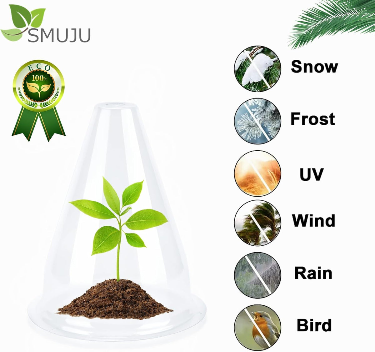 【36 Pieces】 Garden Cloches for Plants, Plant Cover Plant Protectors Transparent Bell Jar Cloche Protection Plants from Birds, Animals, Frost, Freeze Weather,7.8" D x 9.4" H, Transparent