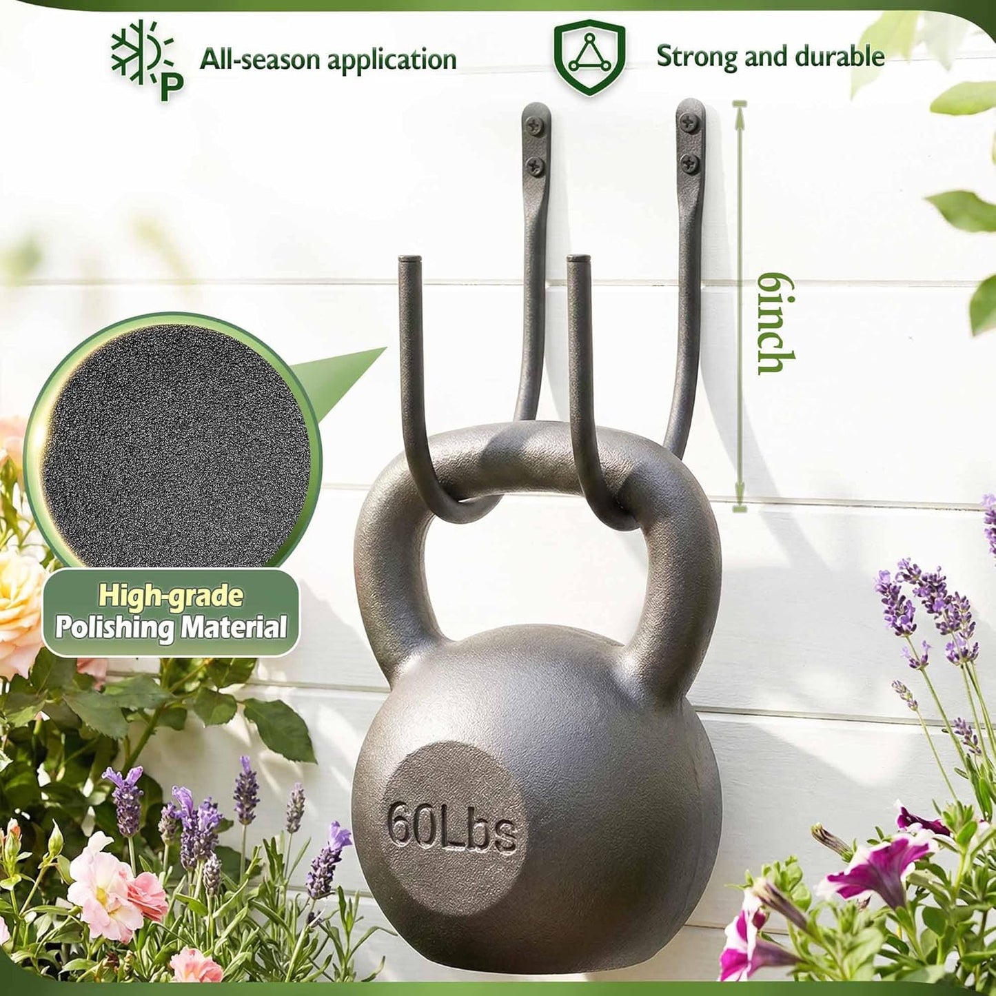 4 Pack Garden Hose Holder - Heavy Duty Metal Water Hose Hanger