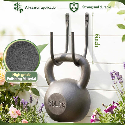 4 Pack Garden Hose Holder - Heavy Duty Metal Water Hose Hanger