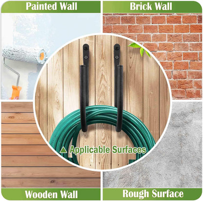 4 Pack Garden Hose Holder - Heavy Duty Metal Water Hose Hanger