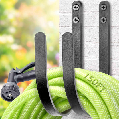 4 Pack Garden Hose Holder - Heavy Duty Metal Water Hose Hanger