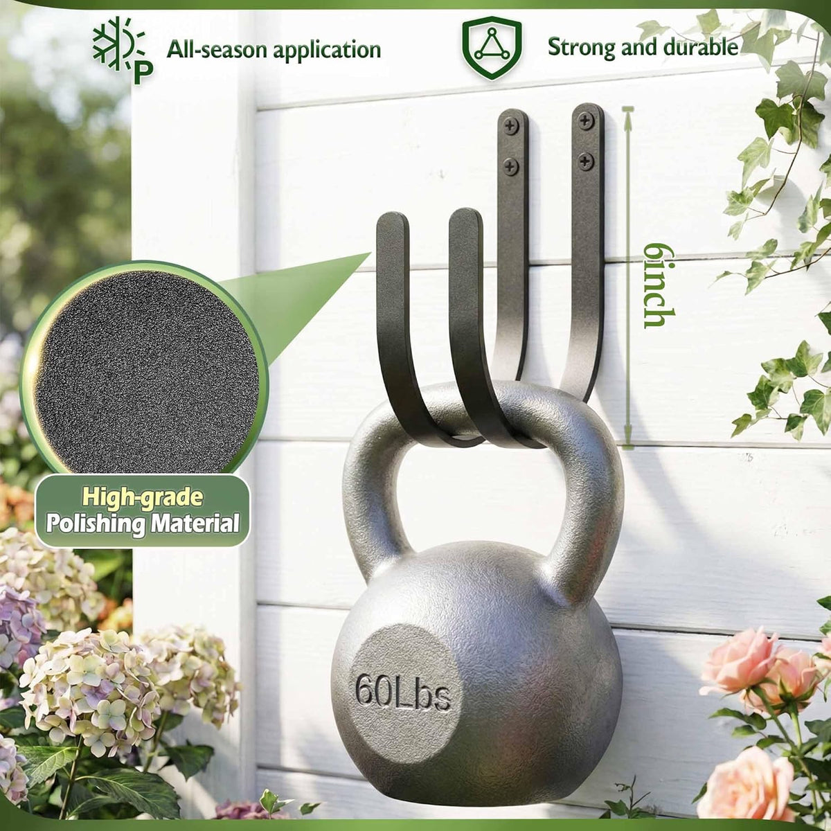 4 Pack Garden Hose Holder - Heavy Duty Metal Water Hose Hanger