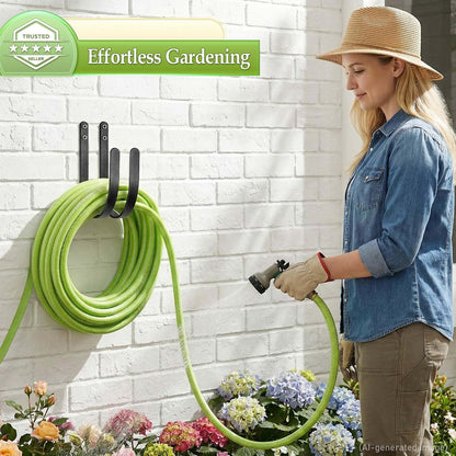 4 Pack Garden Hose Holder - Heavy Duty Metal Water Hose Hanger