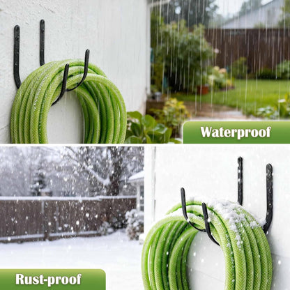 4 Pack Garden Hose Holder - Heavy Duty Metal Water Hose Hanger