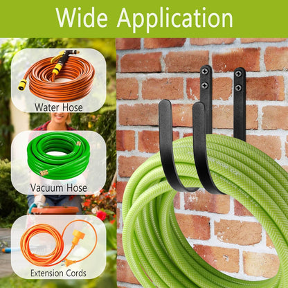 4 Pack Garden Hose Holder - Heavy Duty Metal Water Hose Hanger