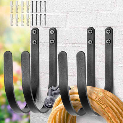4 Pack Garden Hose Holder - Heavy Duty Metal Water Hose Hanger