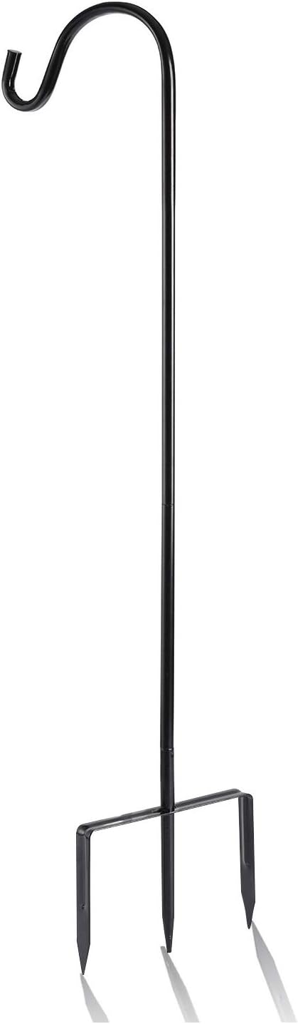 Shepherd Hook, Black, 32 Inch, Adjustable Height, 1/2" Thick