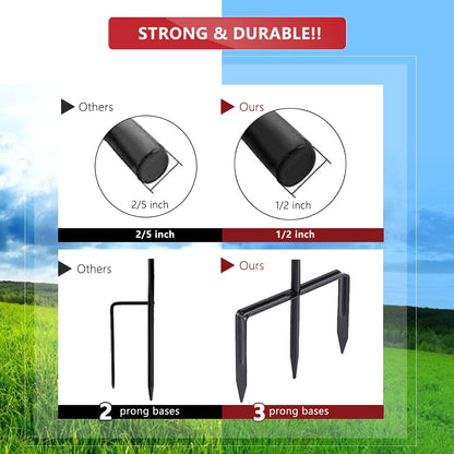 Shepherd Hook, Black, 32 Inch, Adjustable Height, 1/2" Thick