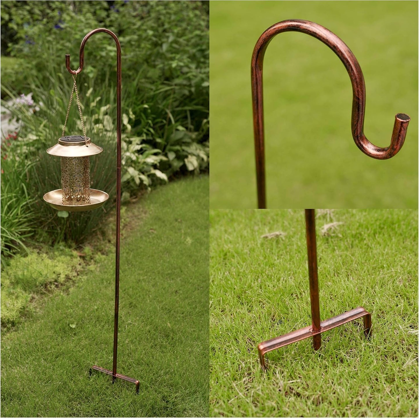 Shepherd Hook, Black, 32 Inch, Adjustable Height, 1/2" Thick