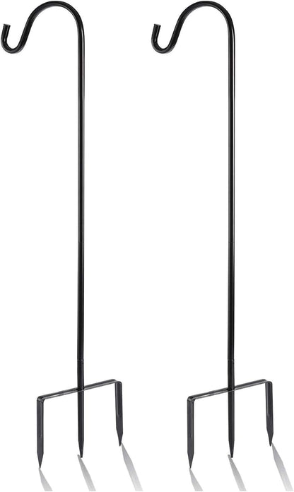 Shepherd Hook, Black, 32 Inch, Adjustable Height, 1/2" Thick