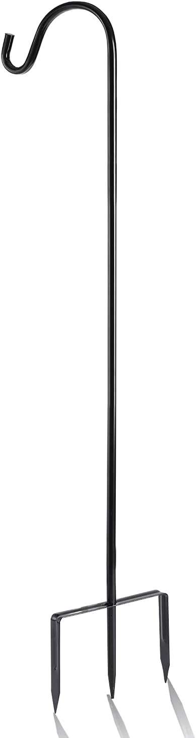 Shepherd Hook, Black, 32 Inch, Adjustable Height, 1/2" Thick