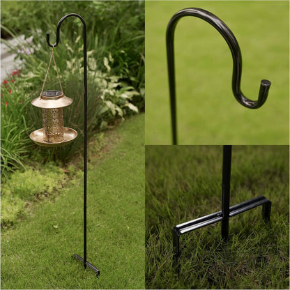 Shepherd Hook, Black, 32 Inch, Adjustable Height, 1/2" Thick