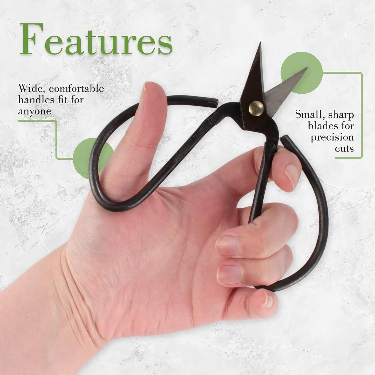 7.2" Black Bonsai Trimming Shear - 1 Piece