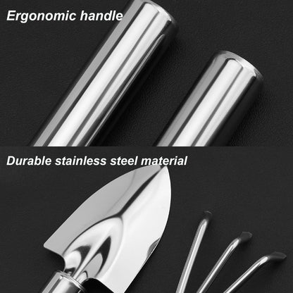 3 Pcs Mini Garden Tools Set Small Tiny Shovel Trowel and Hand Rake with Solid Wood Handle Indoor Gardening Tools for Pot Plants Succulent Bonsai