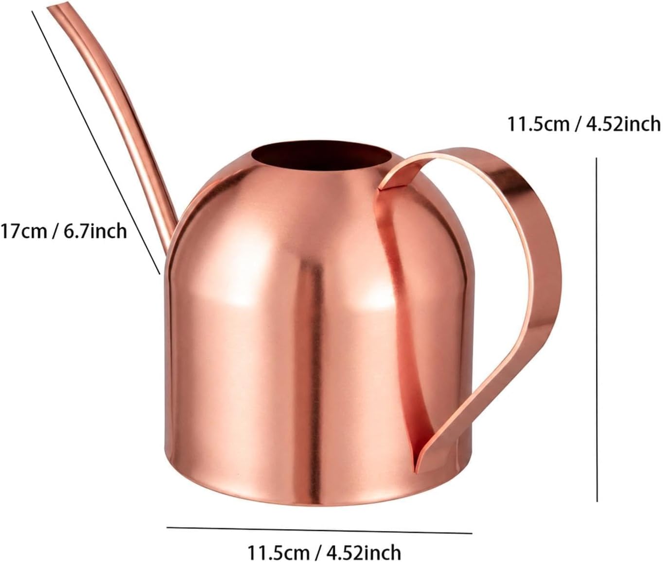 30oz Indoor Plant Watering Can Stainless Steel Long Spout, Rose Gold