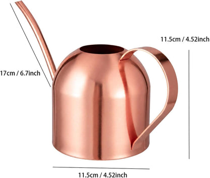 30oz Indoor Plant Watering Can Stainless Steel Long Spout, Rose Gold