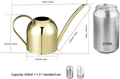 30oz Indoor Plant Watering Can Stainless Steel Long Spout, Rose Gold