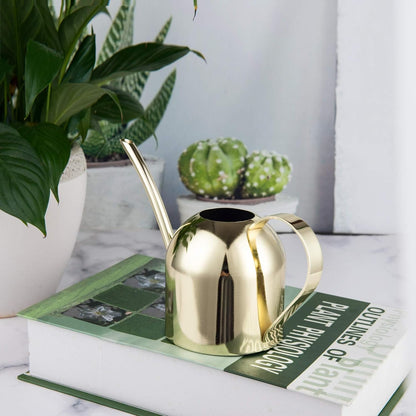 30oz Indoor Plant Watering Can Stainless Steel Long Spout, Rose Gold