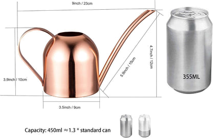 30oz Indoor Plant Watering Can Stainless Steel Long Spout, Rose Gold