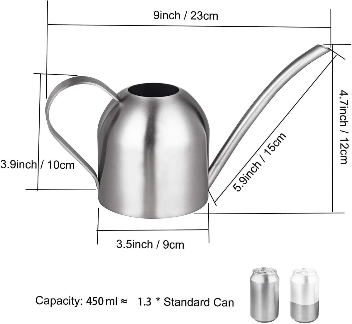 30oz Indoor Plant Watering Can Stainless Steel Long Spout, Rose Gold