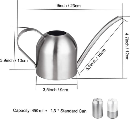 30oz Indoor Plant Watering Can Stainless Steel Long Spout, Rose Gold