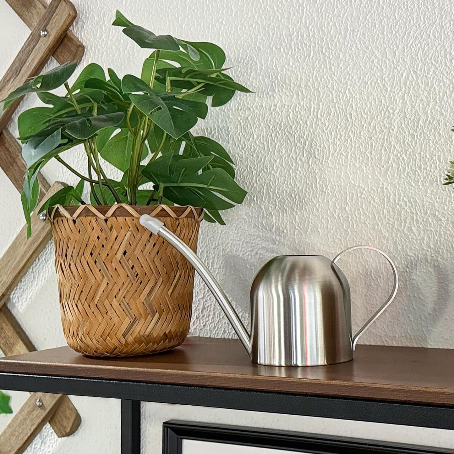 30oz Indoor Plant Watering Can Stainless Steel Long Spout, Rose Gold
