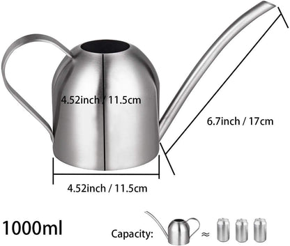 30oz Indoor Plant Watering Can Stainless Steel Long Spout, Rose Gold