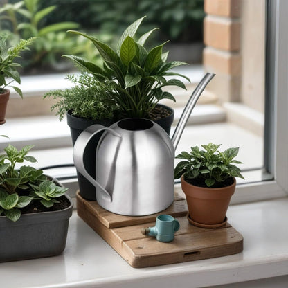 30oz Indoor Plant Watering Can Stainless Steel Long Spout, Rose Gold