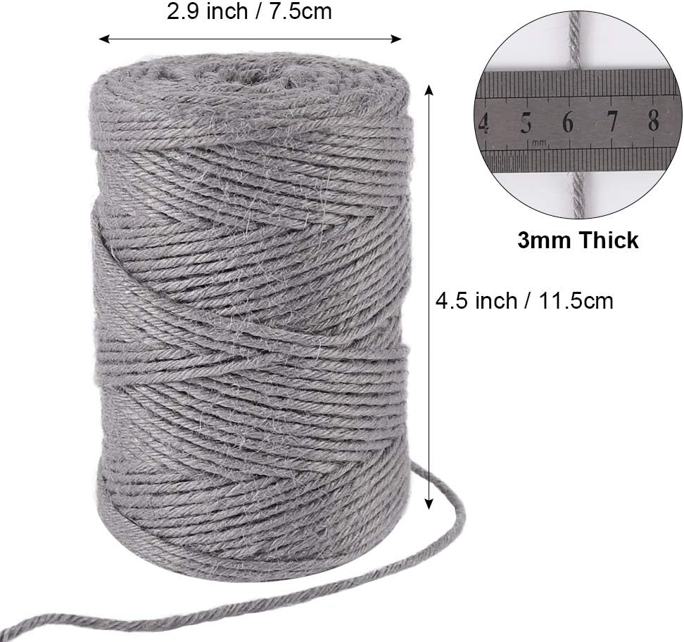 328ft 3mm Jute Garden Twine Green Heavy Duty for Plants