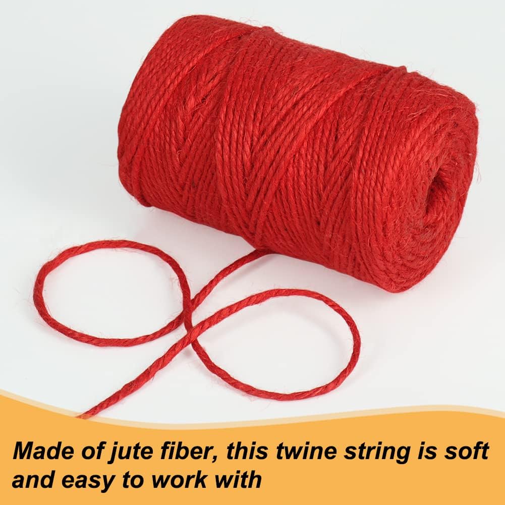 328ft 3mm Jute Garden Twine Green Heavy Duty for Plants