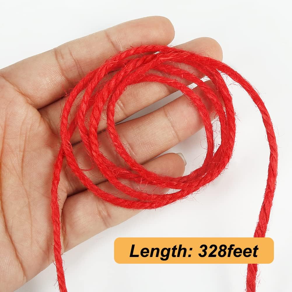 328ft 3mm Jute Garden Twine Green Heavy Duty for Plants