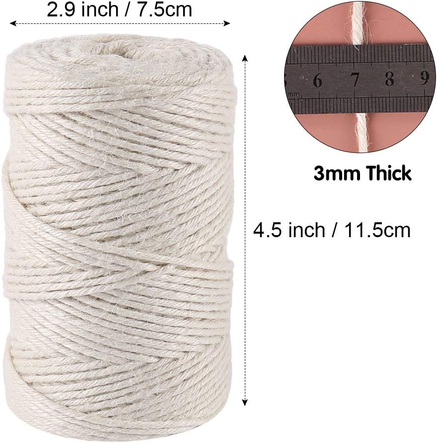 328ft 3mm Jute Garden Twine Green Heavy Duty for Plants