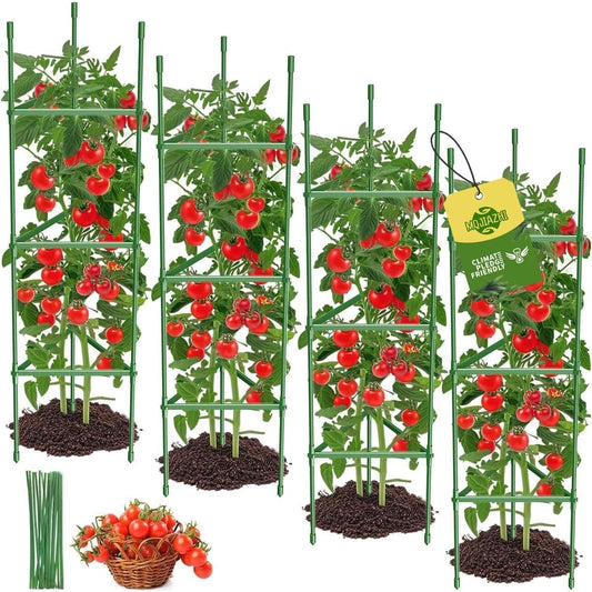 4PCS Tomato Cages for Garden, Tomato Trellis for Raised Garden Bed, 51.2" Tall Cage Plant Support for Pots, Gardening Supplies Trellis for Climbing Plants (4PCS，High: 51.2 Inch)
