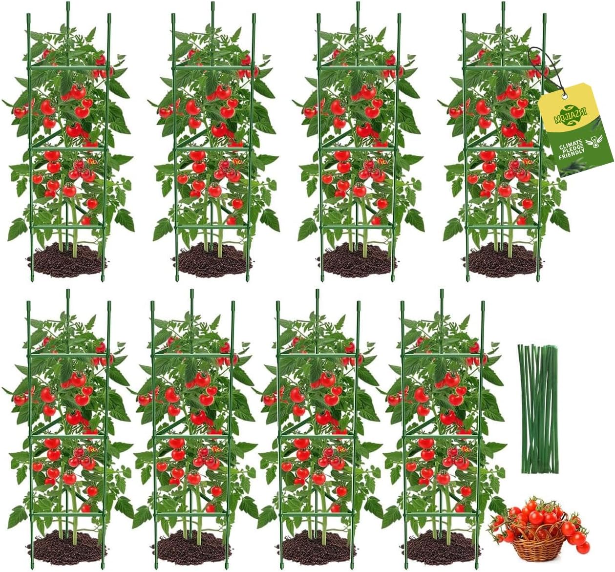 4PCS Tomato Cages for Garden, Tomato Trellis for Raised Garden Bed, 51.2" Tall Cage Plant Support for Pots, Gardening Supplies Trellis for Climbing Plants (4PCS，High: 51.2 Inch)