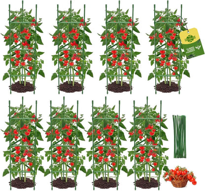 4PCS Tomato Cages for Garden, Tomato Trellis for Raised Garden Bed, 51.2" Tall Cage Plant Support for Pots, Gardening Supplies Trellis for Climbing Plants (4PCS，High: 51.2 Inch)