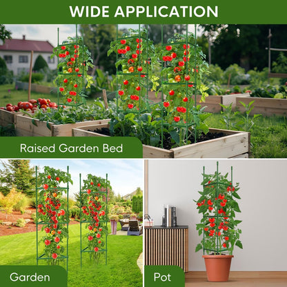 4PCS Tomato Cages for Garden, Tomato Trellis for Raised Garden Bed, 51.2" Tall Cage Plant Support for Pots, Gardening Supplies Trellis for Climbing Plants (4PCS，High: 51.2 Inch)