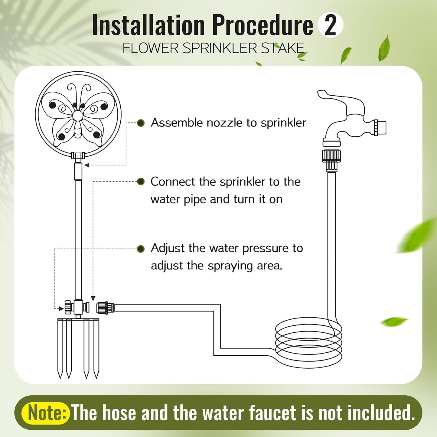 1 Pack 41.4" H Garden Sprinklers Stainless Steel Ornamental Sprinkler 360 Degrees Motion Activated Decorative Sprinkler for Water Feature, Garden Art, and Lawn Art (Butterfly Style,Purple)