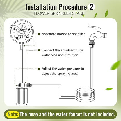 1 Pack 41.4" H Garden Sprinklers Stainless Steel Ornamental Sprinkler 360 Degrees Motion Activated Decorative Sprinkler for Water Feature, Garden Art, and Lawn Art (Butterfly Style,Purple)