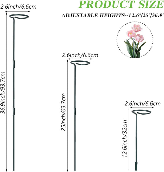 4 Set 36 Inch Plant Stakes Tall, Plant Support Stakes for Indoor or Outdoor, Flower Stake and Supports Three Sizes(12 or 24 or 36 Inch) for Flowers Tomato Amaryllis Lily Peony Rose