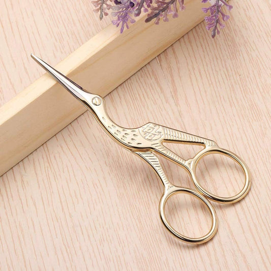 2PCS Vintage Stork Shape Sewing Scissors Stainless Steel Scissors
