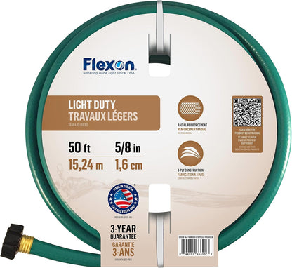1/2" x 75ft Light Duty Garden Hose – Lightweight, Flexible, Kink-Resistant, Durable Vinyl, Leak-Proof Couplings, Weather-Resistant Water Hose for Lawn, Garden, and Outdoor Use