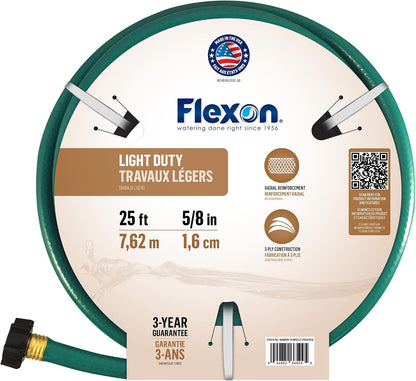 1/2" x 75ft Light Duty Garden Hose – Lightweight, Flexible, Kink-Resistant, Durable Vinyl, Leak-Proof Couplings, Weather-Resistant Water Hose for Lawn, Garden, and Outdoor Use