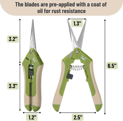 Gardening Scissors, 6.5 Inch, Green